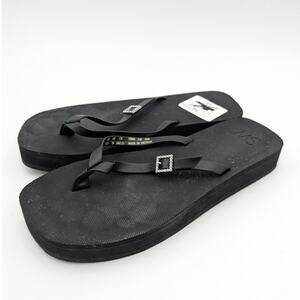 Stuart Weitzman Sw Crystal Thong Flip Flop Sandal Women's Black Size US7B EU37.5